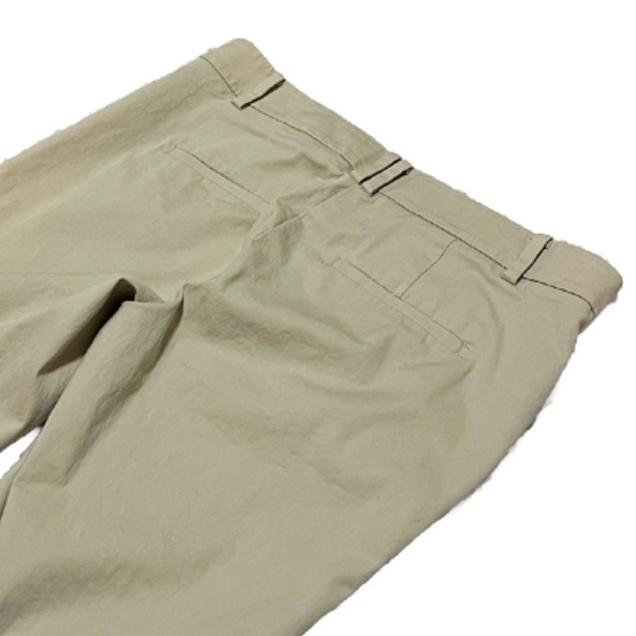 Ann Taylor Mid Rise Khaki Tan Capri Chino Pants size 4 Crop Pockets Stretch - Picture 2 of 8